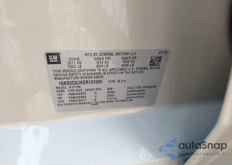 2016 GMC Yukon Denali from USA, damaged, VIN 1GKS2CKJXGR107058